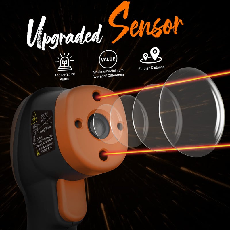 AIOMEST High Temperature Infrared Thermometer, AIOMEST Digital IR Pyrometer 30:1 Measure Temp -58~2732â„‰, Dual Laser Industrial TermÃ³metro Handheld AI-1500 for HVAC Kilning Casting Pottery Forge - Image 3